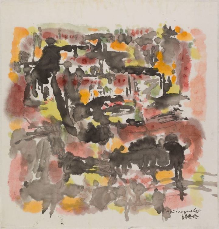 이응노, 구성(Composition), 1962, 종이에 수묵담채, 66.2×64.6cm, 세르누시 미술관 소장 *재판매 및 DB 금지