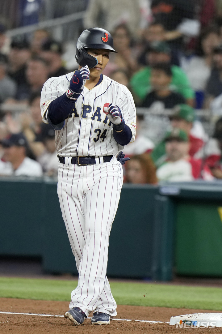 [마이애미=AP/뉴시스] 일본 야구 대표팀의 요시다 마사타카. 2023.03.20