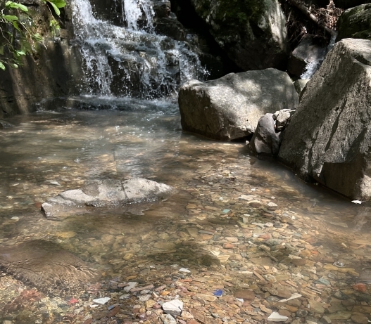 [창원=뉴시스] 김기진=경남 환경단체가 지난 8일 의령동산공원 불법 폐기물 현장을 찾아 경남지역에 최근 폭우가 내린 후 흩뿌려진 쓰레기 더미를 사진 촬영했다.(사진=낙동강네트워크 제공) 2023.05.09. photo@newsis.com *재판매 및 DB 금지