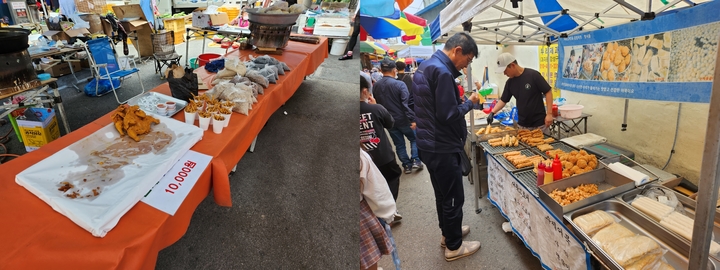 [익산=뉴시스]이동민 기자 = 익산장이 열린 지난 19일 익산 북부시장에서 상인들이 음식을 판매하고 있다. *재판매 및 DB 금지