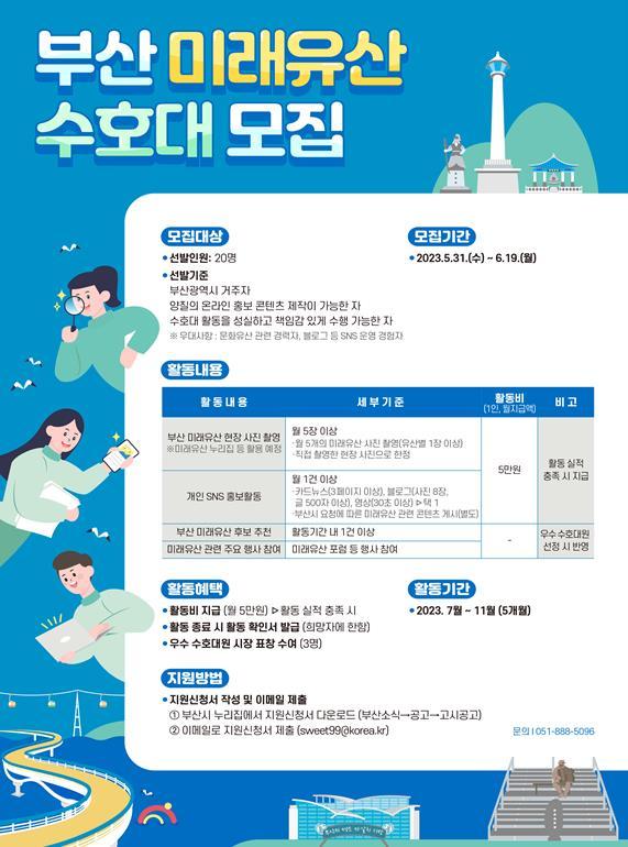 부산시, ‘부산미래유산 수호대’ 20명 모집…6월 19일까지