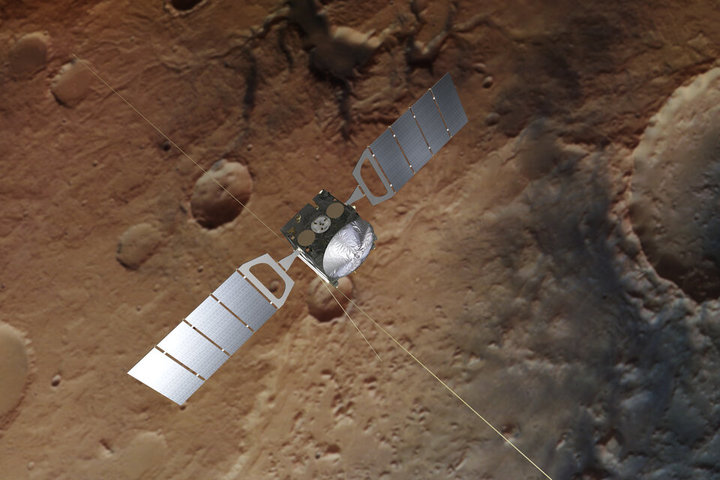 화성 궤도를 비행 중인 '마스 익스프레스(Mars Express)' 상상도. (사진=ESA) *재판매 및 DB 금지