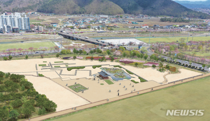 경주 통일신라 연못 '원지' 복원 예상도