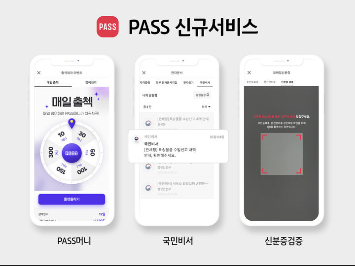 본인 인증 서비스 'PASS(패스)' 앱의 신규 생활편의 서비스. (사진=KT 제공) *재판매 및 DB 금지