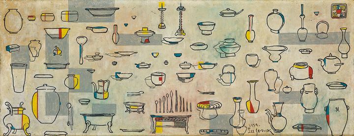 이세득(1921-2001), <반도 호텔 벽화를 위한 원화>, Mural Painting Original for Bando Hotel Coffee Shop, 29.5×75.3cm, 1954.5., 추정가 1000만~2500만 원 *재판매 및 DB 금지