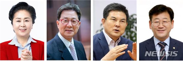 [창원=뉴시스] 왼쪽부터 김영선, 이달곤, 김태호, 김정호 국회의원.