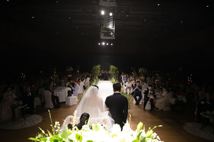 [서울=뉴시스] HD현대는 판교 신사옥 글로벌R&D센터(GRC) 결혼식장 모습. (사진=HD현대 제공) photo@newsis.com *재판매 및 DB 금지