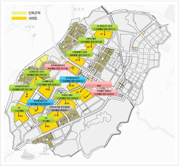 충북혁신도시 공동주택 위치도. *재판매 및 DB 금지