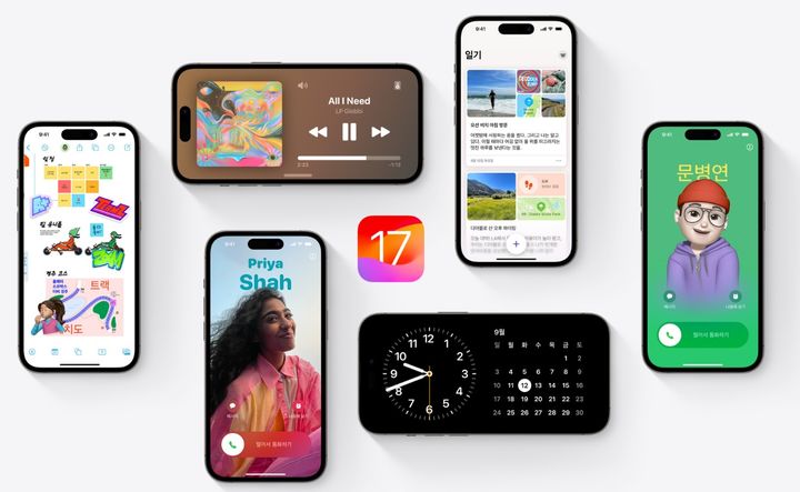 애플이 연락처 포스터, 새로운 스티커 경험, 실시간 음성 메시지 등으로 커뮤니케이션 경험을 대폭 개선한 iOS 17을 19일 공개했다. (사진=애플) *재판매 및 DB 금지