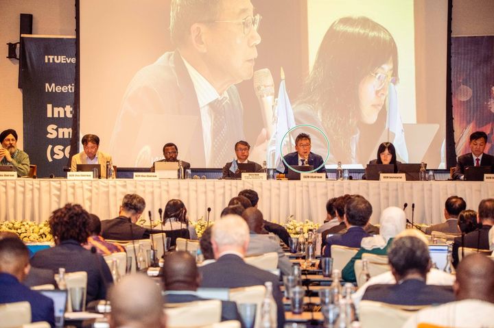[대전=뉴시스] ETRI 김형준(원안) 박사가 ITU-T SG20 개막 총회에서 발언하고 있다. *재판매 및 DB 금지