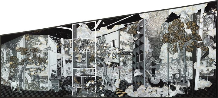 나오미, 용오름, 2014, 순지에 분채, 180x410cm *재판매 및 DB 금지