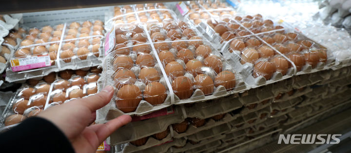 [서울=뉴시스] 김선웅 기자 = 서울 시내 대형마트에서 계란이 판매되고 있다. 2023.10.25. mangusta@newsis.com