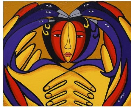 정강자, <새와 여인(The Bird and a Woman)>, 1997, 캔버스에 유채, 61 x 73 cm © Estate of JUNG Kangja & ARARIO GALLERY *재판매 및 DB 금지
