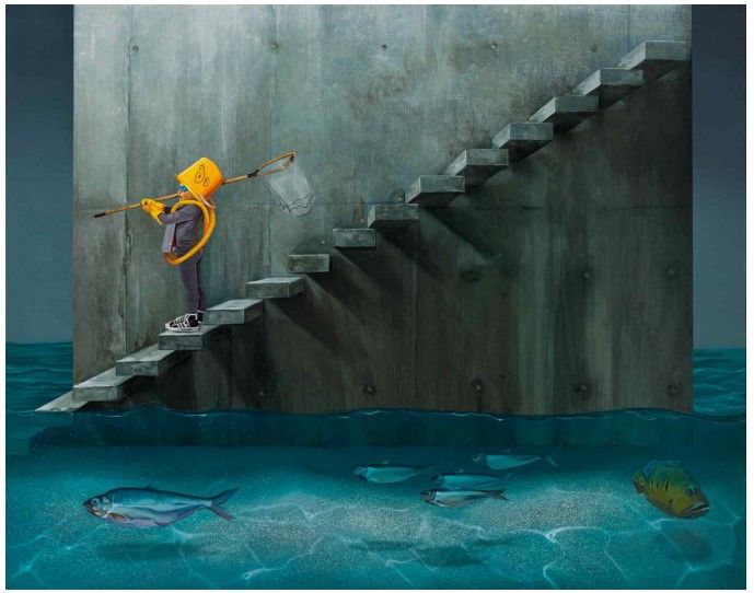 박기일, Fish in the cellar 72.5x91cm, acrylic on canvas, 2022 *재판매 및 DB 금지
