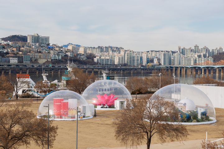 서울시의 시민 사랑…잠원 한강공원에 거대 에어돔 '싱싱겨울'