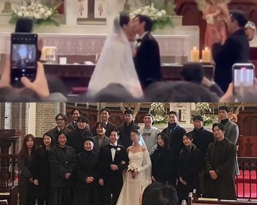 결혼 김동욱, 미모의 신부 눈길…정우성 축하