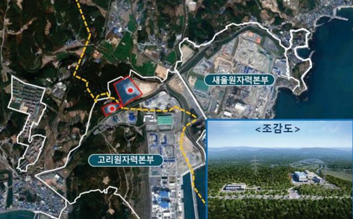 [부산=뉴시스] 2026년 완공 예정인 한국원자력환경복원연구원 위치 및 조감도. (그래픽=원복연 제공) 2024.01.24. photo@newsis.com *재판매 및 DB 금지