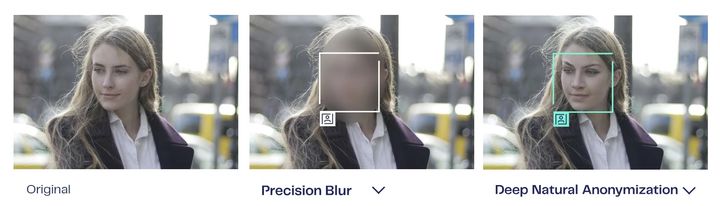 독일의 AI 스타트업 브라이터 AI의 '딥 내추럴 어노니마이제이션 2.0(Deep Natural Anonymization 2.0)' 기술. 개인정보를 보호하면서 더 자연스러운 이용자 경험을 위해 사람의 얼굴이나 차량 번호를 블러 처리 하는 대신 다른 형태로 바꿔준다. (사진=브라이터 AI 홈페이지 캡처) *재판매 및 DB 금지