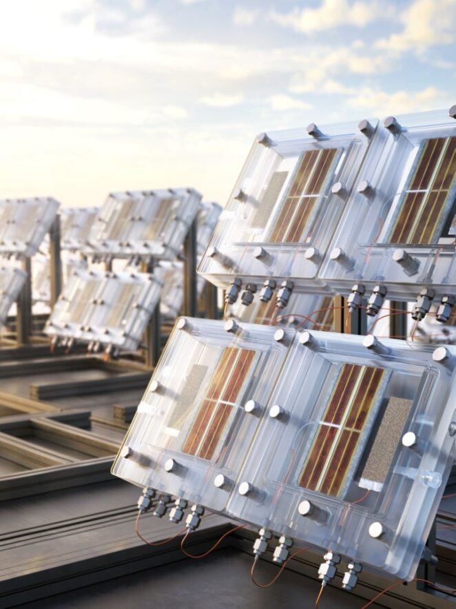 [울산=뉴시스] UNIST(울산과학기술원) 공동 연구팀이 태양에너지를 이용해 높은 효율과 내구성, 대규모 생산 가능한 그린수소 생산 기술을 개발했다. 사진은 옥외에 설치된 태양광 수소 발생장치. (사진=UNIST 제공) 2024.02.06. photo@newsis.com *재판매 및 DB 금지