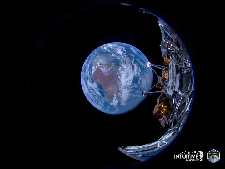 미국 우주기업 인튜이티브 머신스의 '오디세우스' 달 착륙선이 보내온 지구의 모습. (사진=인튜이티브 머신스 X) *재판매 및 DB 금지