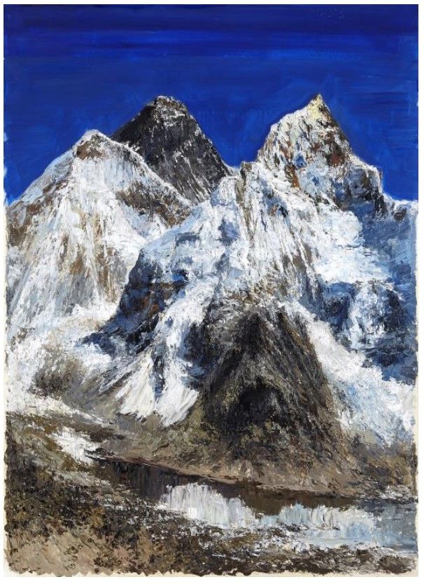 Himalaya-Drawing#1, 109 x 79 cm, Oil on paper, 2023 *재판매 및 DB 금지