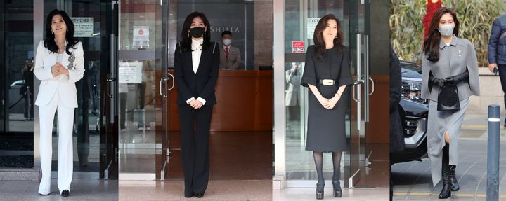 [서울=뉴시스] 이부진 호텔신라 대표이사 사장의 패션이 매년 화제가 되고 있다. (왼쪽부터) 올해, 2022년, 지난해 주주총회, 결혼식 패션. *재판매 및 DB 금지