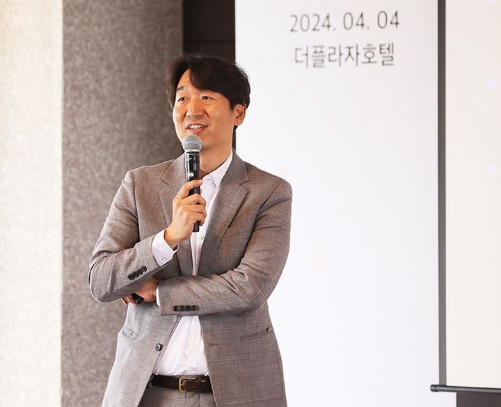 김동훈 NHN클라우드 대표가 4일 지코어코리아와의 파트너십을 소개하고 있다. (사진=지코어 제공) *재판매 및 DB 금지
