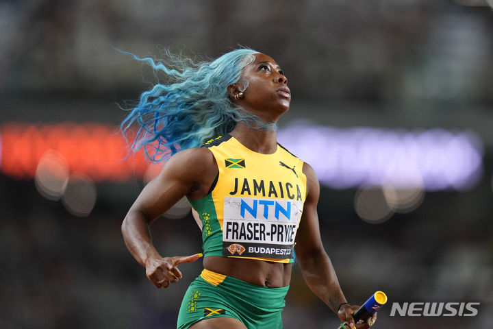 [부다페스트=AP/뉴시스]자메이카 여자 육상 전설 프레이저-프라이스. 2023.08.25.