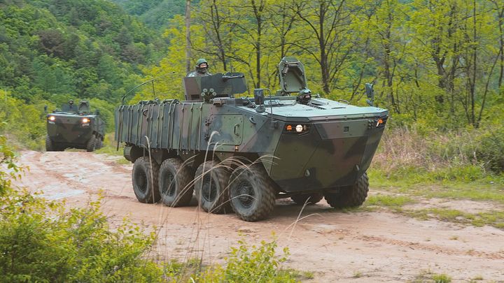 [서울=뉴시스] 현대로템 K808 차륜형장갑차. (사진=현대로템) 2024.05.02 photo@newsis.com *재판매 및 DB 금지