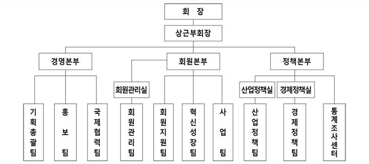 [서울=뉴시스]중견련 사무국 조직도.(사진=중견련 제공) *재판매 및 DB 금지