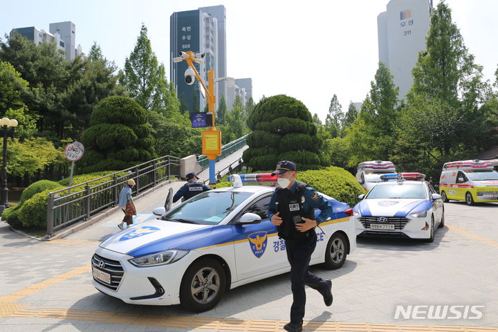 스마트 FTX(야외기동훈련) 진행 중 현장에 출동하고 있는 경찰 모습. (뉴시스 DB) photo@newsis.com *재판매 및 DB 금지