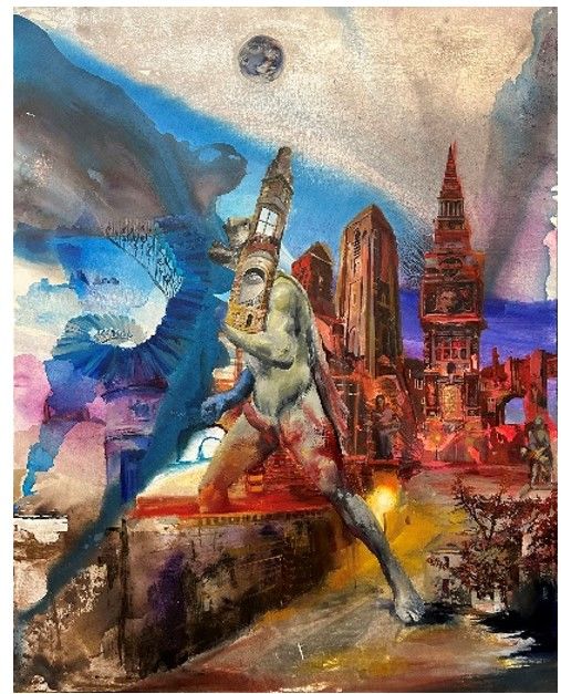 Pato Bosich Hero Swallowing Sky, 2023 Oil on canvas 153 x 121 cm *재판매 및 DB 금지