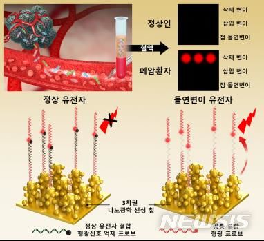 [창원=뉴시스]3차원 나노플라즈모닉 기반 혈액 내 돌연변이 유전자 검출 기술 대표도.(사진=한국재료연구원 제공) 2024.07.22. photo@newsis.com