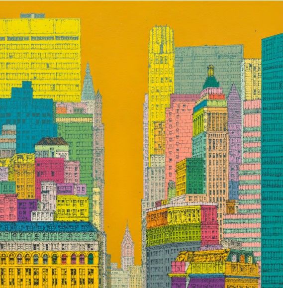 이예림, Her Lego City-NY, 2024, Acrylic on canvas, 130.3 x 130.3cm *재판매 및 DB 금지