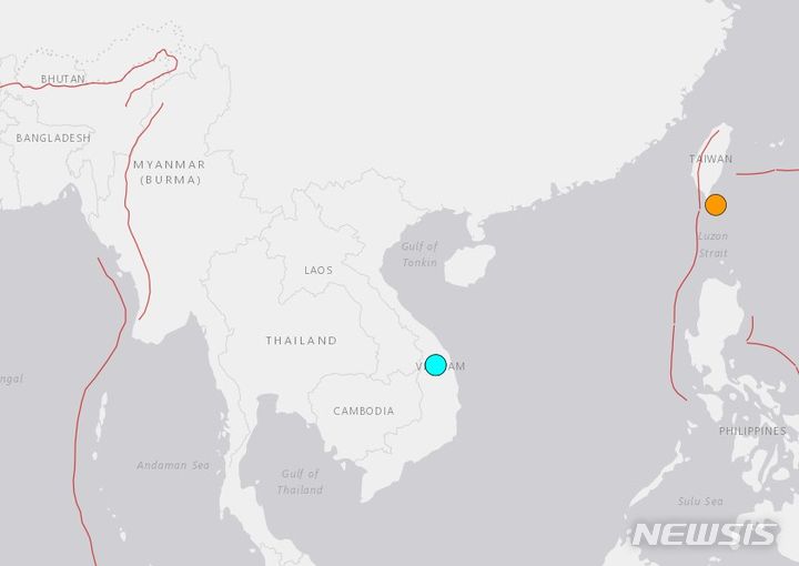 베트남 중부 고원지대 꼰뚬성에서 28일 규모 5.1 지진이 발생했다.(사진출처: USGS 홈페이지 캡처) 2024.07.28