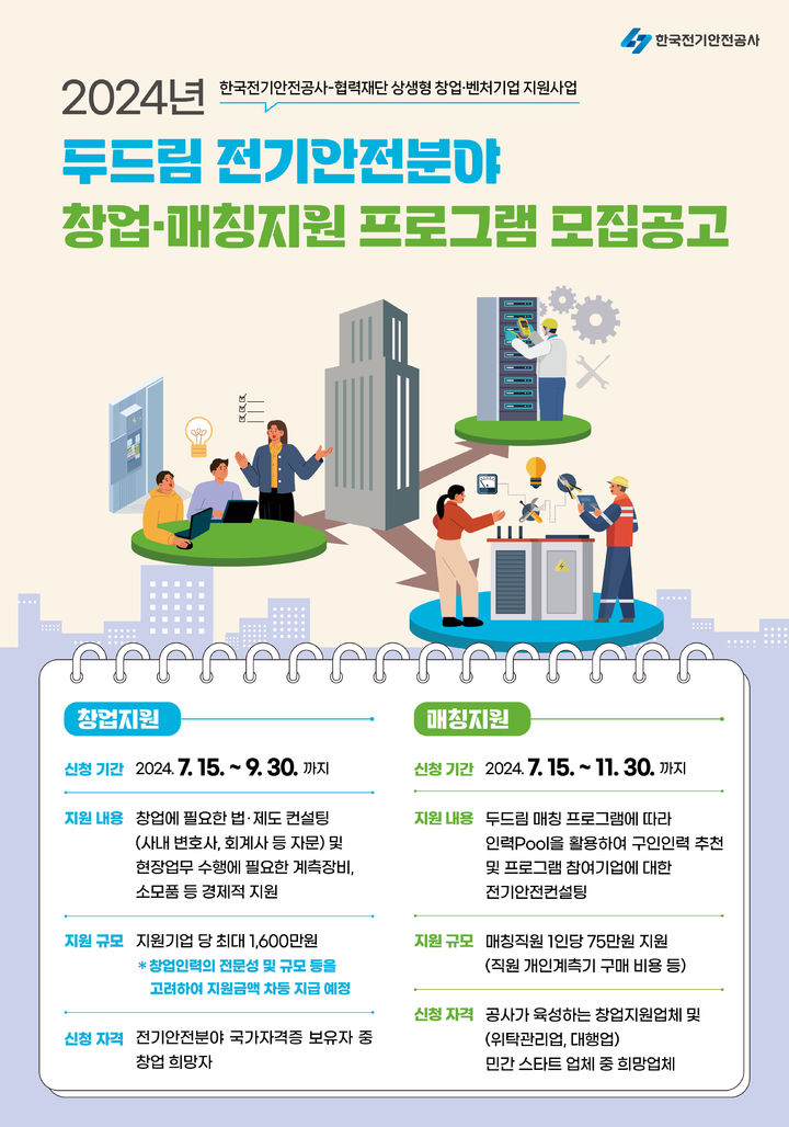 전기안전公 신규 일자리 매칭 '두드림 사업' 지원자 모집