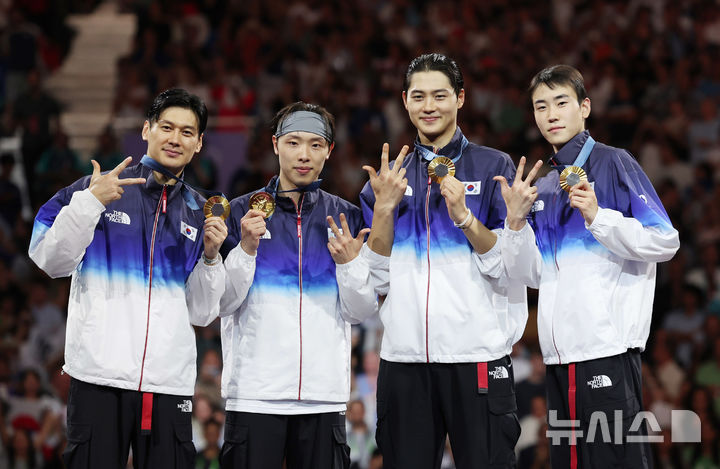 펜싱 남자 사브르, 아시아 최초 올림픽 단체전 3연패(종합)[파리 2024]