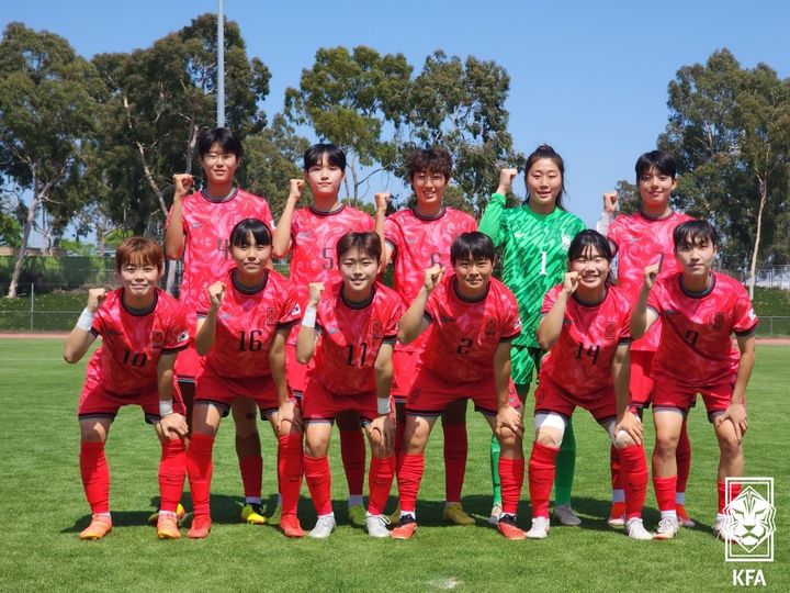 [서울=뉴시스] 한국 20세 이하(U-20) 여자 축구대표팀. (사진=대한축구협회 제공) *재판매 및 DB 금지