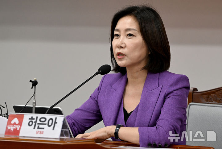 [광주=뉴시스] 김혜인 기자 = 허은아 개혁신당 대표가 22일 오전 광주시의회예결특위 회의실에서 열린 '제30차 광주 현장최고위원회의'에서 발언하고 있다. 2024.08.22. hyein0342@newsis.com