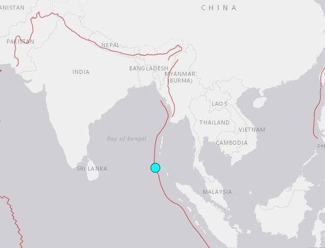 인도 인도양 니코바르제도 근해에서 1일 규모 5.5 지진이 발생했다.(USGS 홈페이지 캡처) 2024.09.01