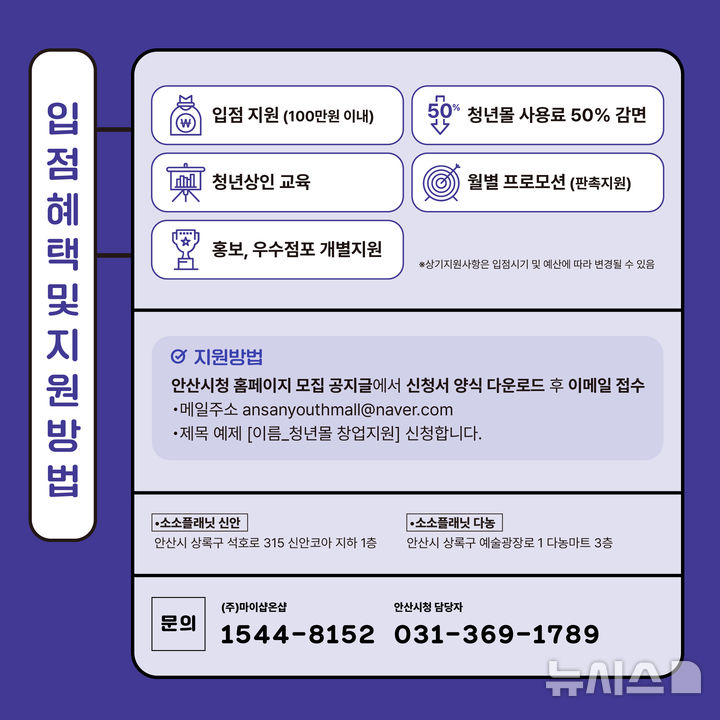 [안산=뉴시스] 안산시 청년몰 소소플래닛 입점 신청 디지털 홍보자료(사진=안산시 제공)2024.09.03.sonanom@newsis.com