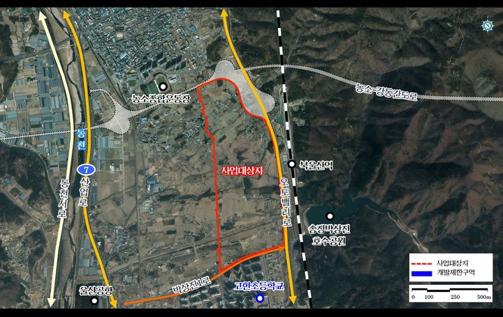 [울산=뉴시스] 울산시는 오는 2024년 9월 10일부터 2027년 9월 9일까지 3년간 북구 창평동 일원 0.86㎢를 토지거래허가구역으로 지정해 공고했다고 5일 밝혔다. (사진= 울산시 제공) 2024.09.05.photo@newsis.com *재판매 및 DB 금지