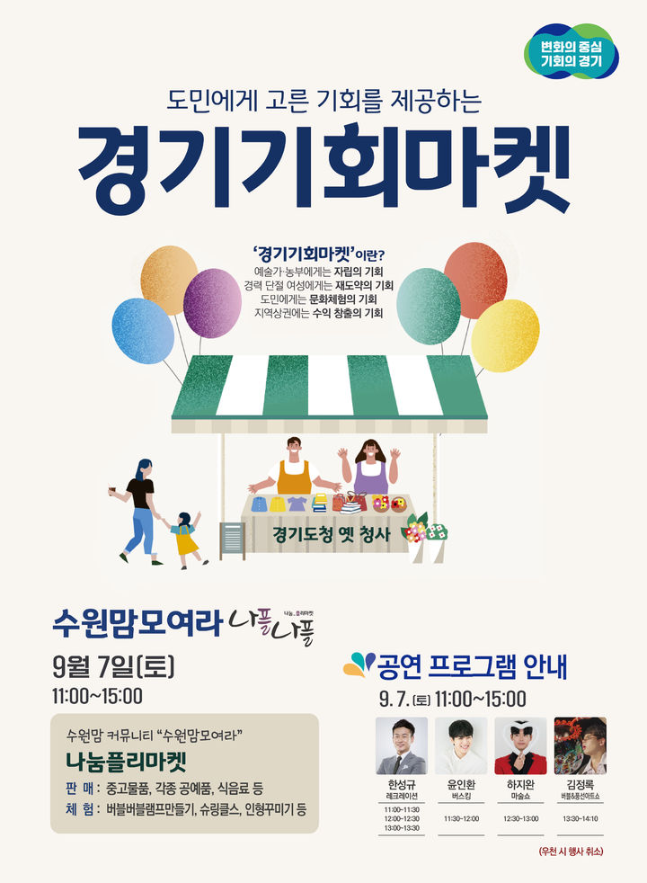 경기기회마켓, 7일·21일 도청 옛 청사서 열려