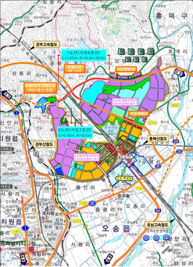 충북 청주 오송 바이오메디컬지구 진입도로 위치도. (사진=충북도 제공) *재판매 및 DB 금지