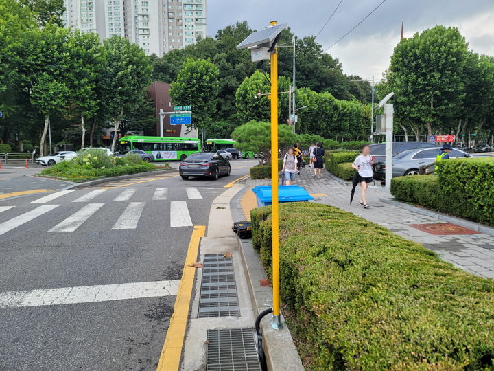 [서울=뉴시스]대치역사거리 침수심계. 2024.09.11. (사진=강남구 제공) *재판매 및 DB 금지