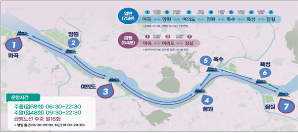 [서울=뉴시스]한강버스 노선도. 2024.09.22. (자료=서울시 제공) *재판매 및 DB 금지