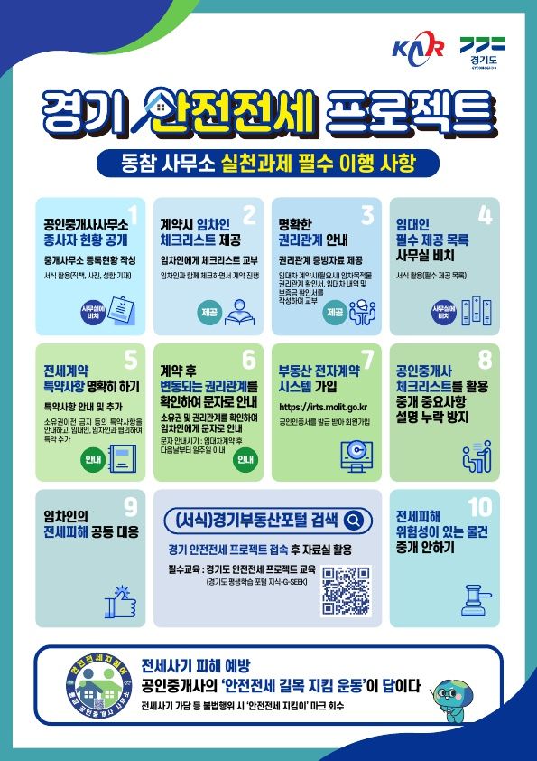 경기도, '안전전세 지킴이' 공인중개사무소 전폭 지원