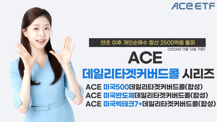 한국투자신탁운용 'ACE 커버드콜 상장지수펀드(ETF)' 3종. (사진=한국투자신탁운용 제공) photo@newsis.com *재판매 및 DB 금지