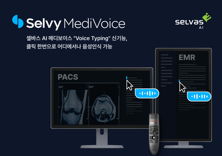 [서울=뉴시스] 셀바스AI가 개발한 '셀비 메디보이스' 는 인공지능 의료 음석인식 제품이다. 현재 영상의학과를 중심으로 핵의학, 수술실 등으로 사용처가 확대되고 있다. (사진=셀바스AI 제공) 2024.11.15. photo@newsis.com *재판매 및 DB 금지