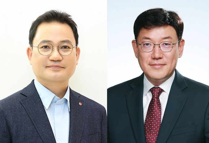 [서울=뉴시스] LG생활건강이 2025년 정기 임원인사를 단행했다. (왼쪽부터) 강내규 CTO와 노도엽 CHO가 이번 인사에서 전무로 승진했다.(사진=LG생활건강 제공) *재판매 및 DB 금지